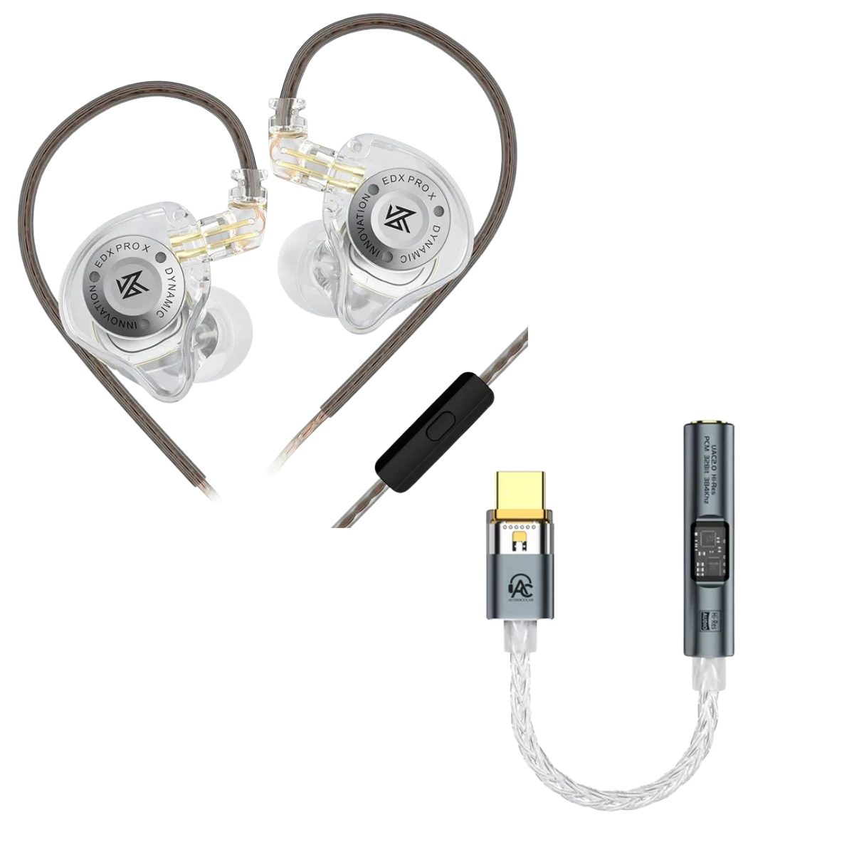 KZ EDX PRO X IEM With Mic & Audiocular SPARK DAC