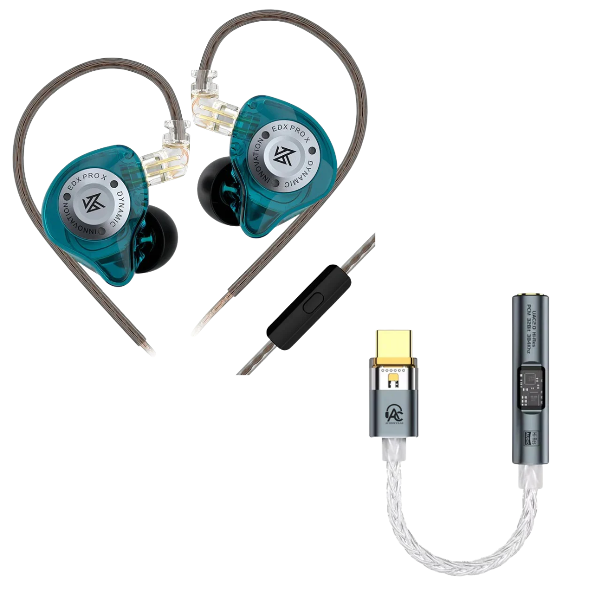 KZ EDX Pro X Wired IEM With Mic & Audiocular Spark DAC