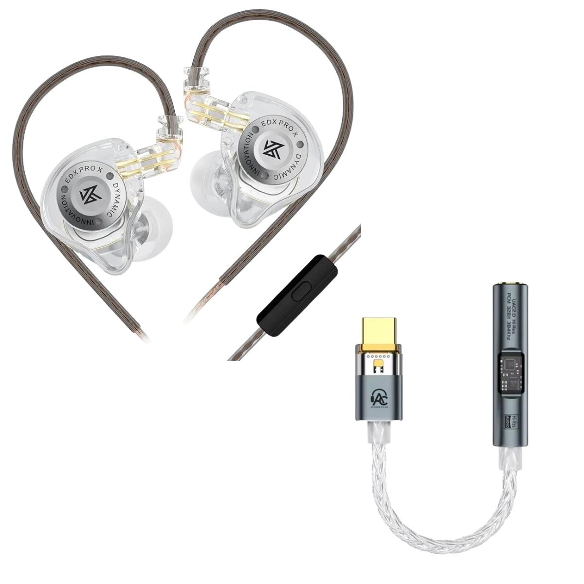KZ EDX Pro X Wired IEM With Mic & Audiocular Spark DAC