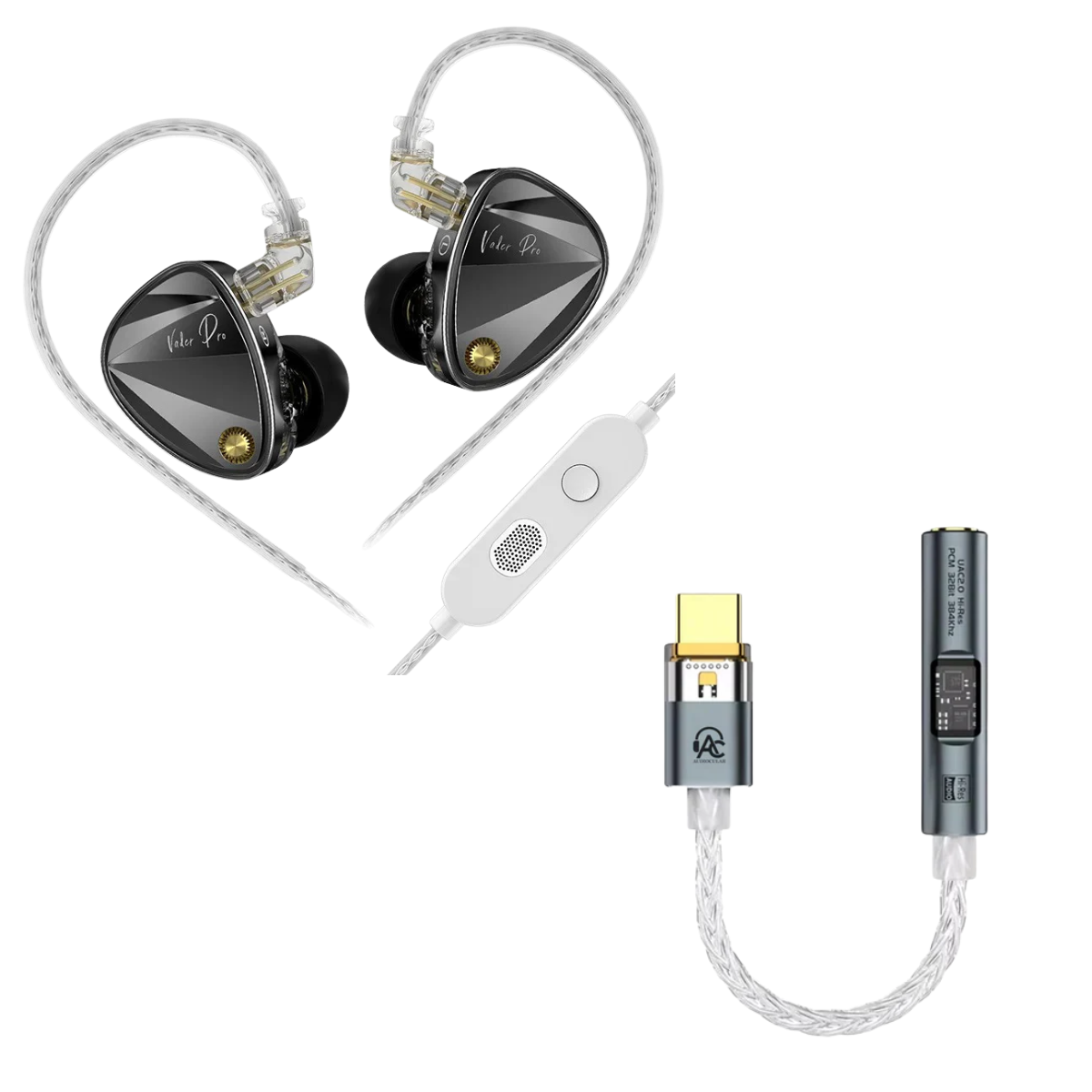 KZ Vader Pro IEM With Mic & Audiocular Spark DAC