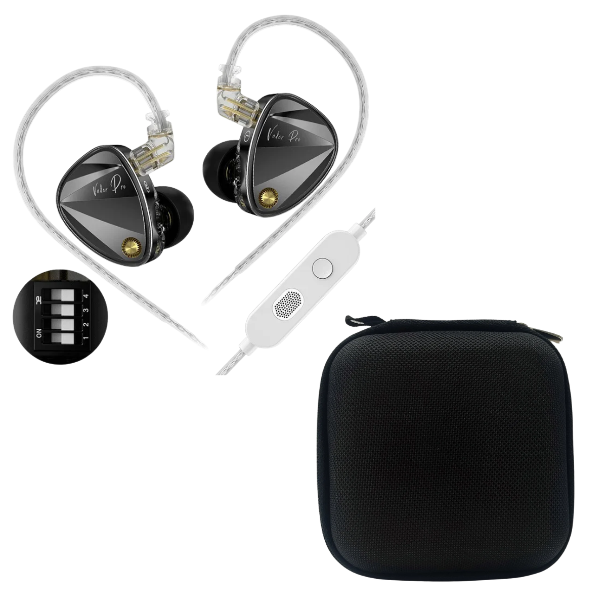 KZ Vader Pro IEM With Mic & EarAudio Carry Case