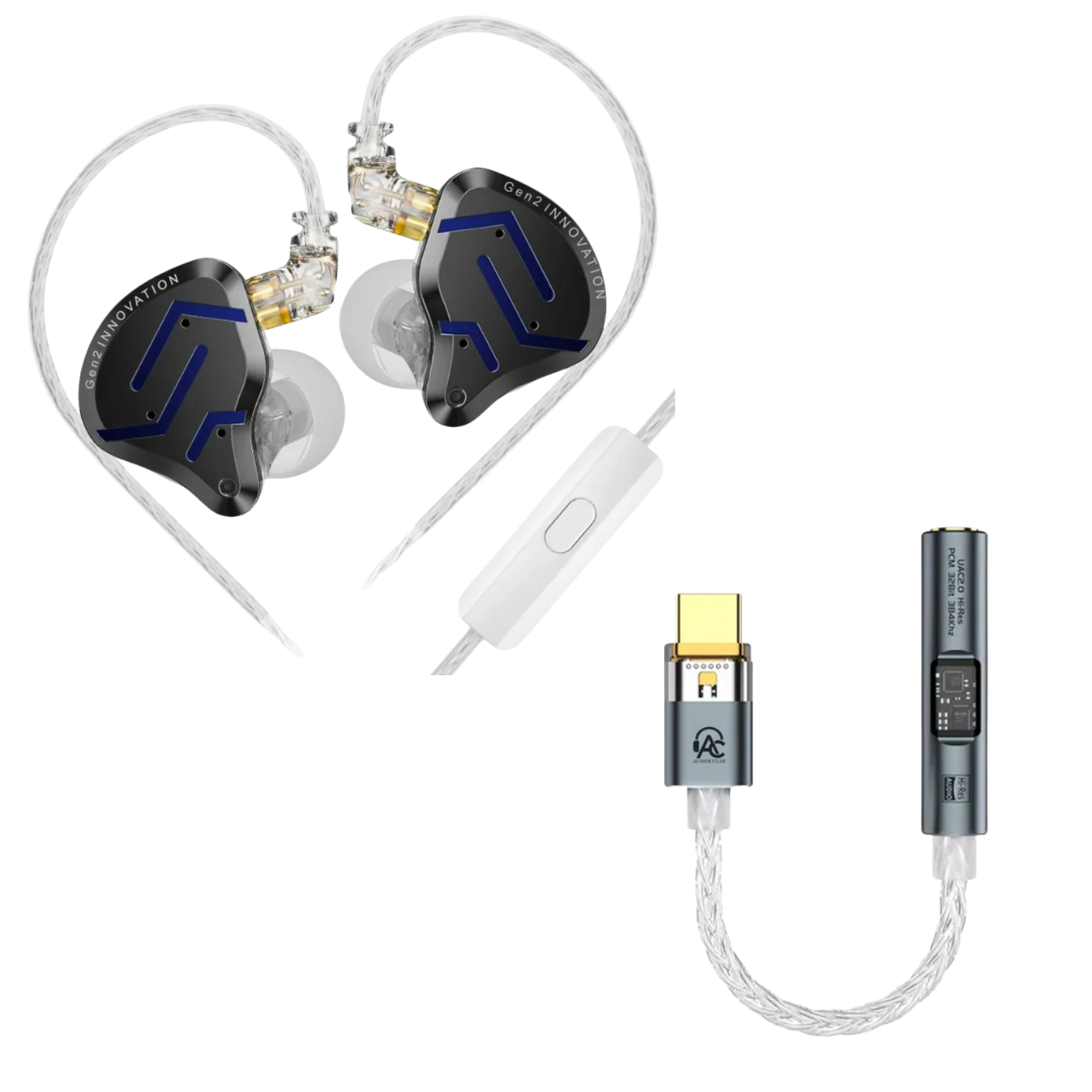 KZ ZSN Pro 2 IEM With Mic & Audiocular Spark DAC