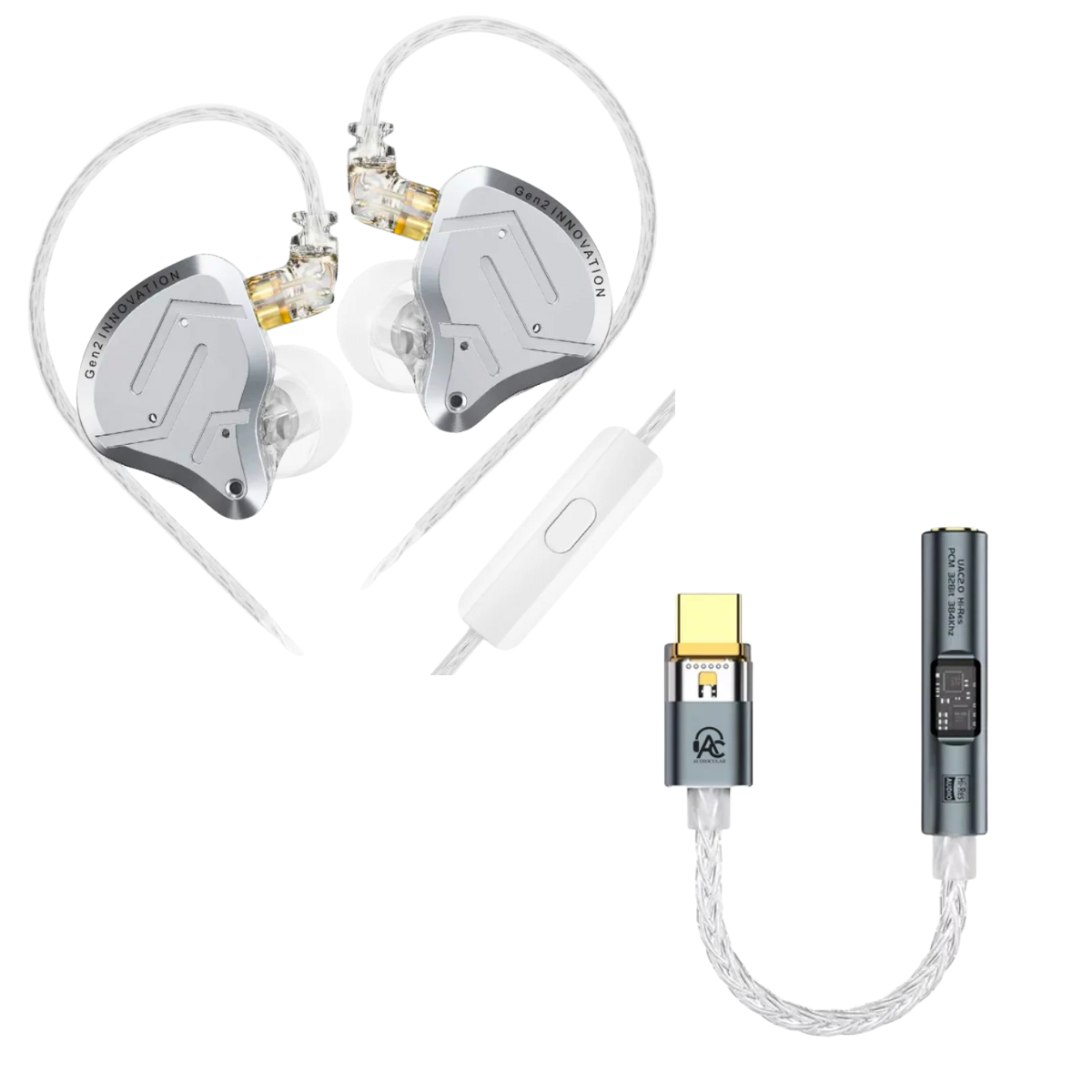 KZ ZSN Pro 2 IEM With Mic & Audiocular Spark DAC