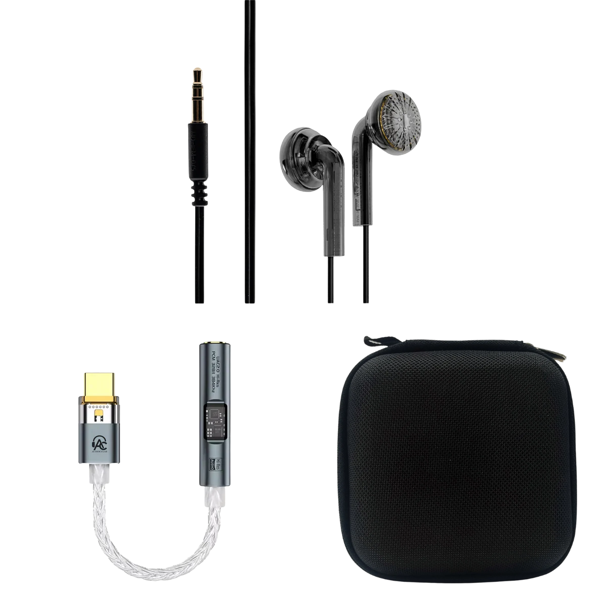 MOONDROP Nice Buds Wired Earbuds, Audiocular SPARK DAC & EarAudio Carry Case