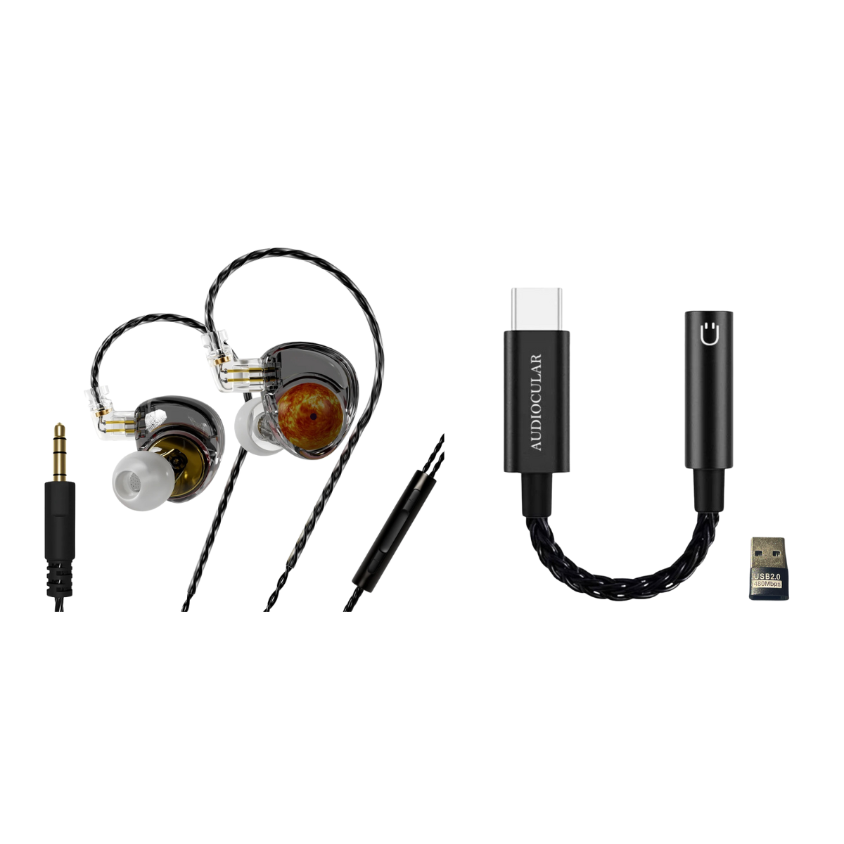 ND Planet IEM With Mic - 3.5mm Plug & AUDIOCULAR D07 DAC - The Audio Store