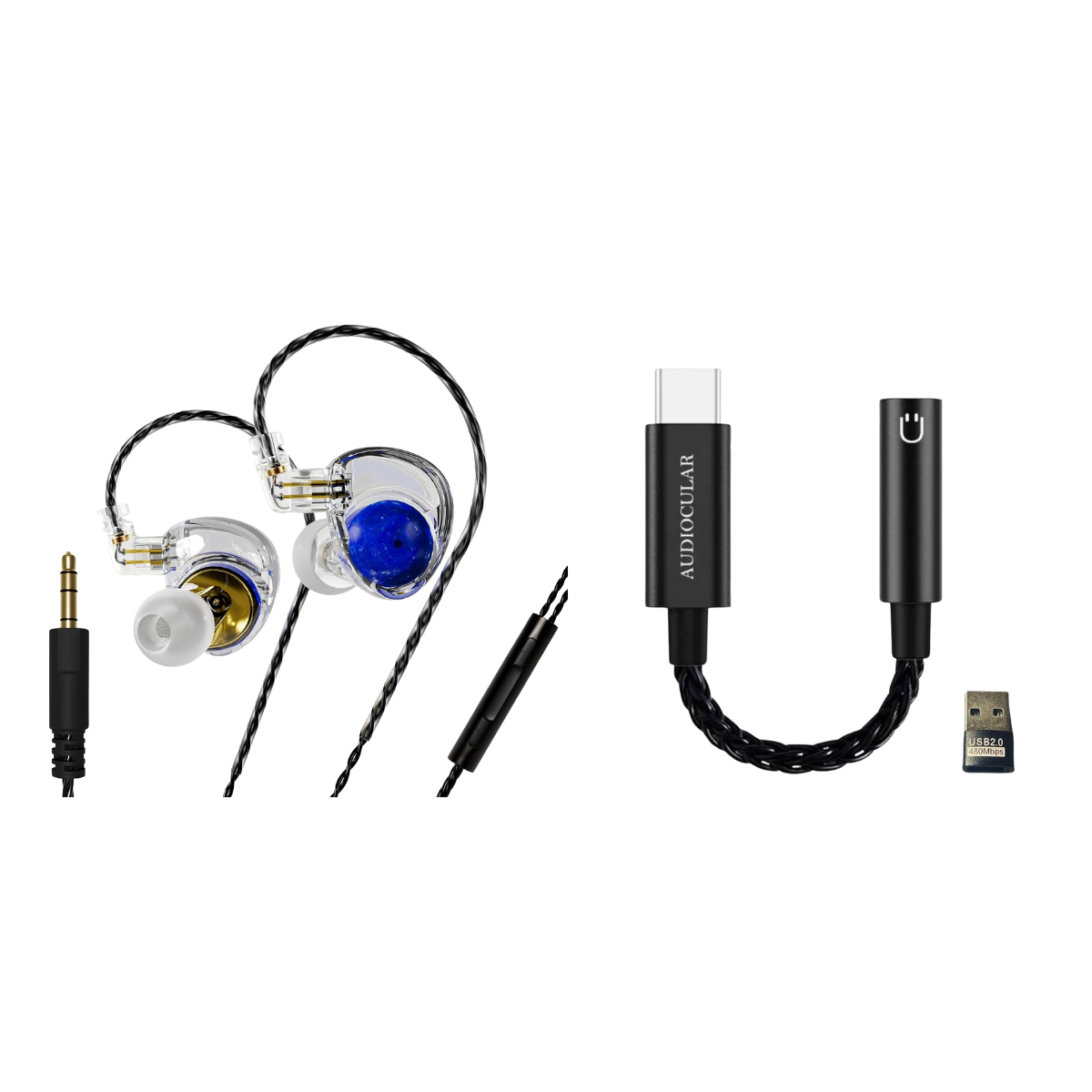 ND Planet IEM With Mic - 3.5mm Plug & AUDIOCULAR D07 DAC - The Audio Store