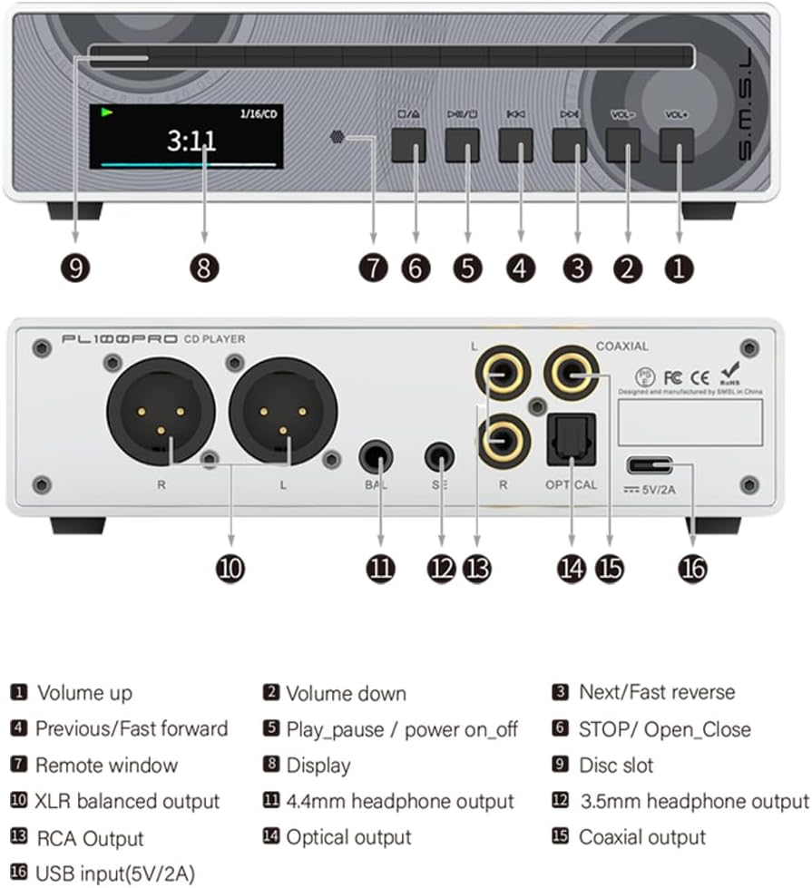 SMSL PL100 Pro CD Player