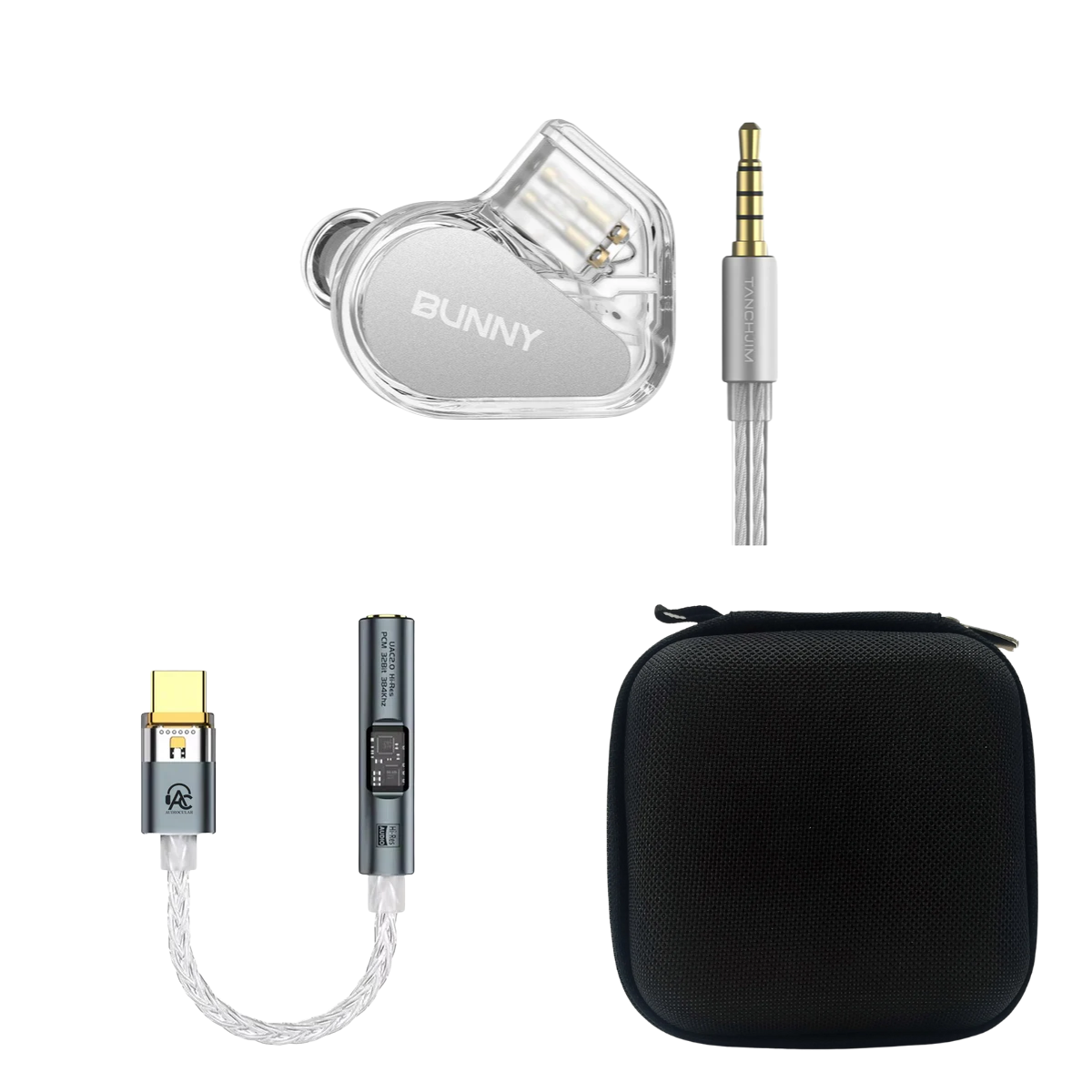 TANCHJIM Bunny IEM With Mic - 3.5mm, Audiocular Spark DAC & EarAudio Carry Case