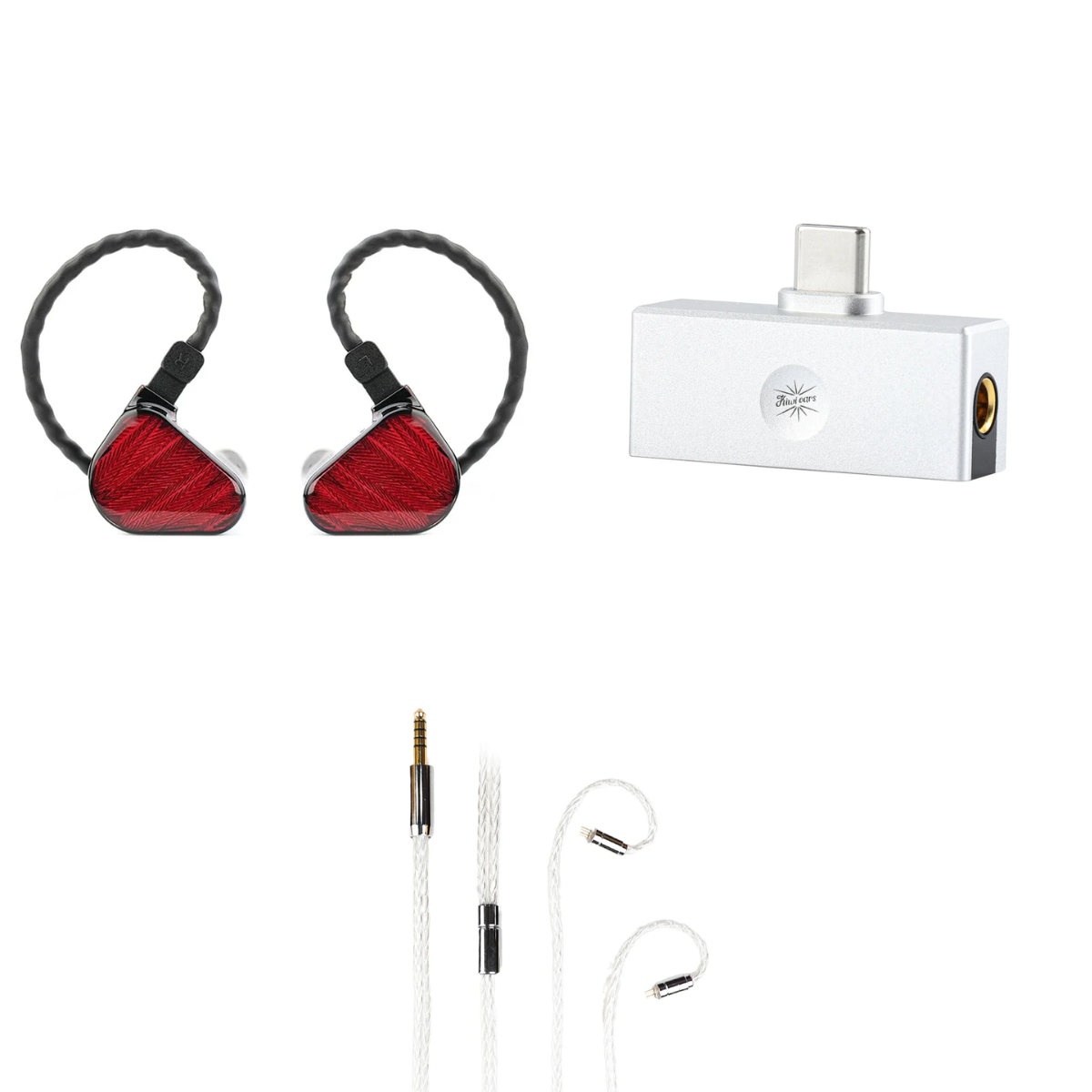 Truthear x Crinacle ZERO:RED IEM, Kiwi Ears Allegro Mini DAC & Audiocular C04 16-Core 4.4mm Balanced Cable - The Audio Store