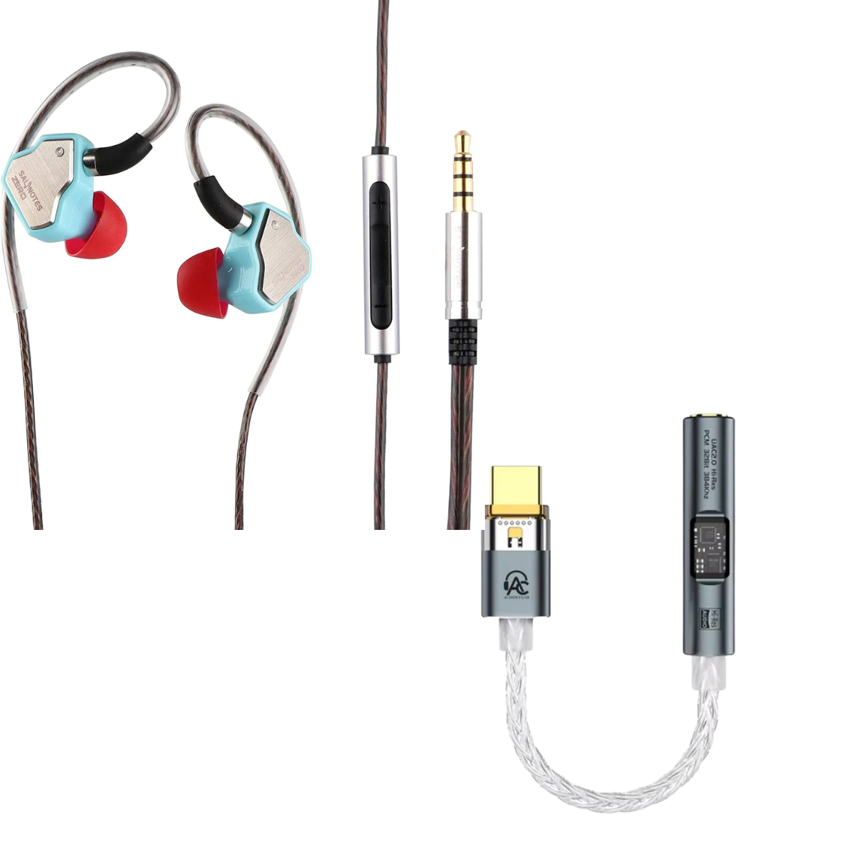 7HZ Salnotes Zero IEM With Mic 3.5mm & Audiocular SPARK DAC