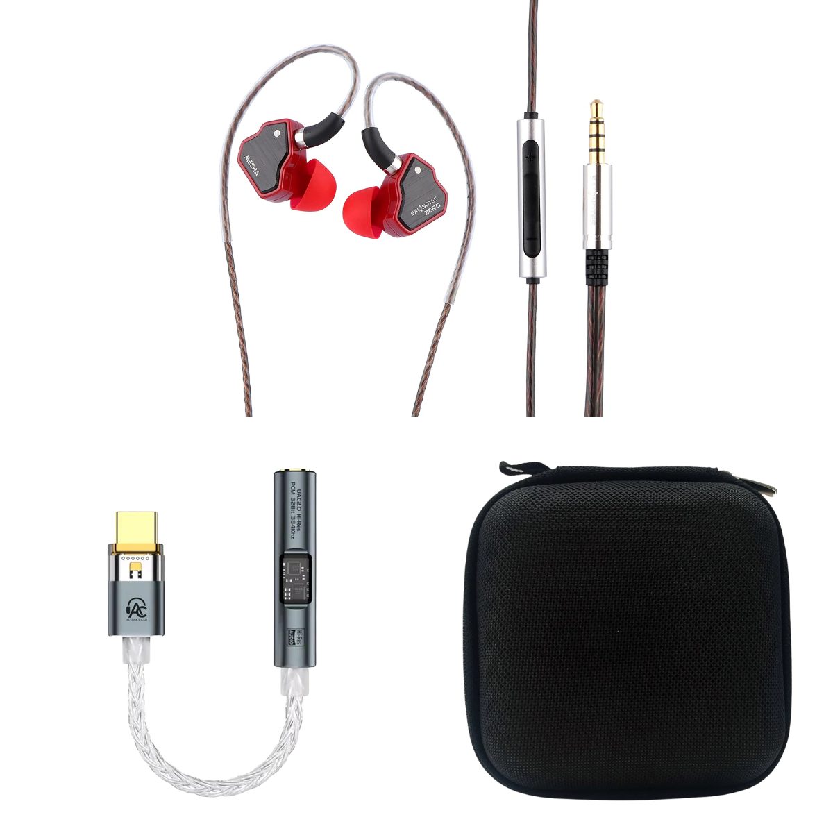 7HZ Salnotes Zero IEM With Mic 3.5mm, Audiocular SPARK DAC & EarAudio Carry Case