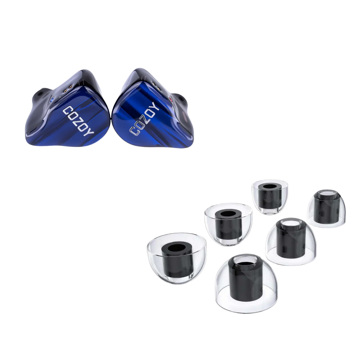 COZOY D1 IEM With Microphone & AUDIOCULAR FlexiGraph Eartips
