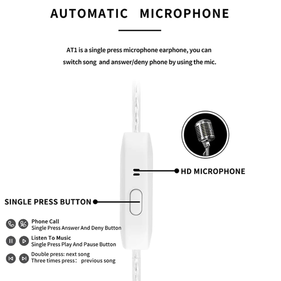 JCALLY EP985 Wired Earbuds With Mic