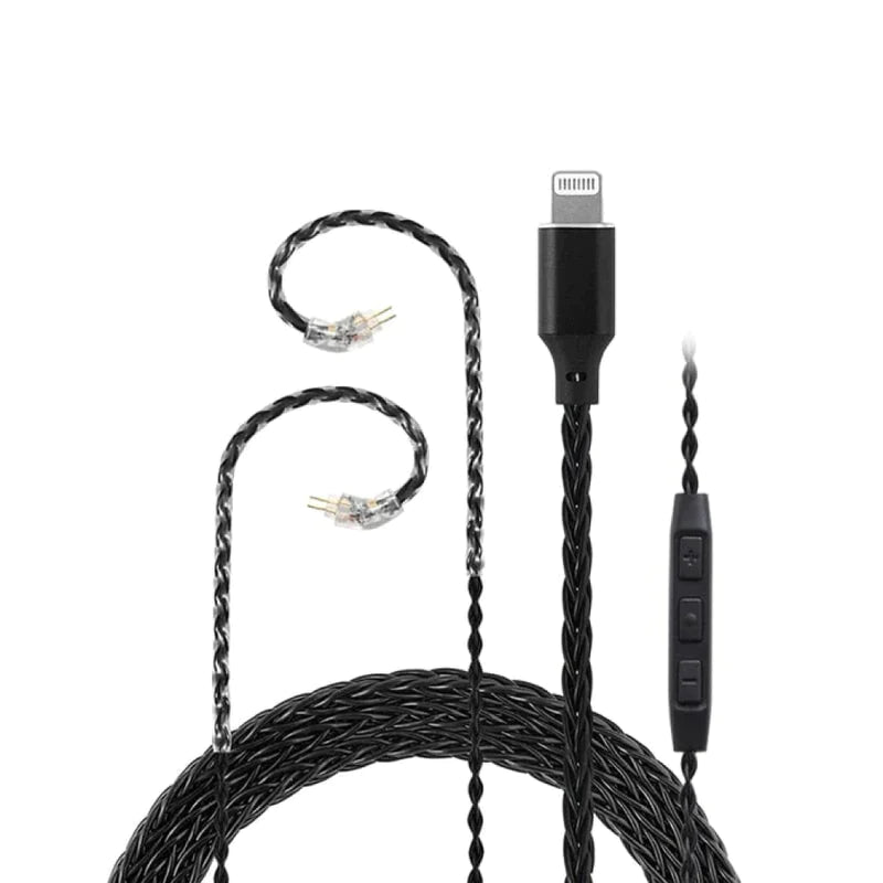 JCALLY LT08 Lightning Cable With Mic For In-Ear Monitors With Inbuilt DAC C100