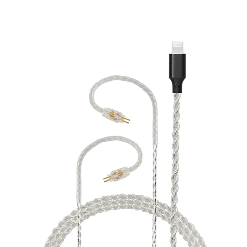 JCALLY LT4 Lightning Cable With Mic For In-Ear Monitors With Inbuilt DAC C100