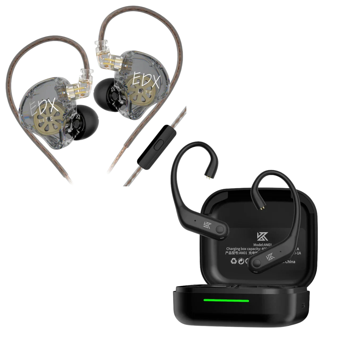 KZ EDX Lite IEM & KZ AN01 ANC Enabled True Wireless Adapter