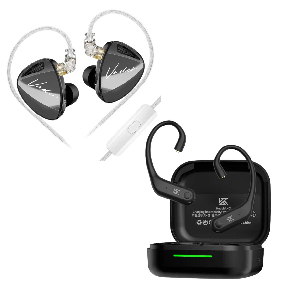 KZ Vader 3DD IEM & KZ AN01 ANC Enabled True Wireless Adapter