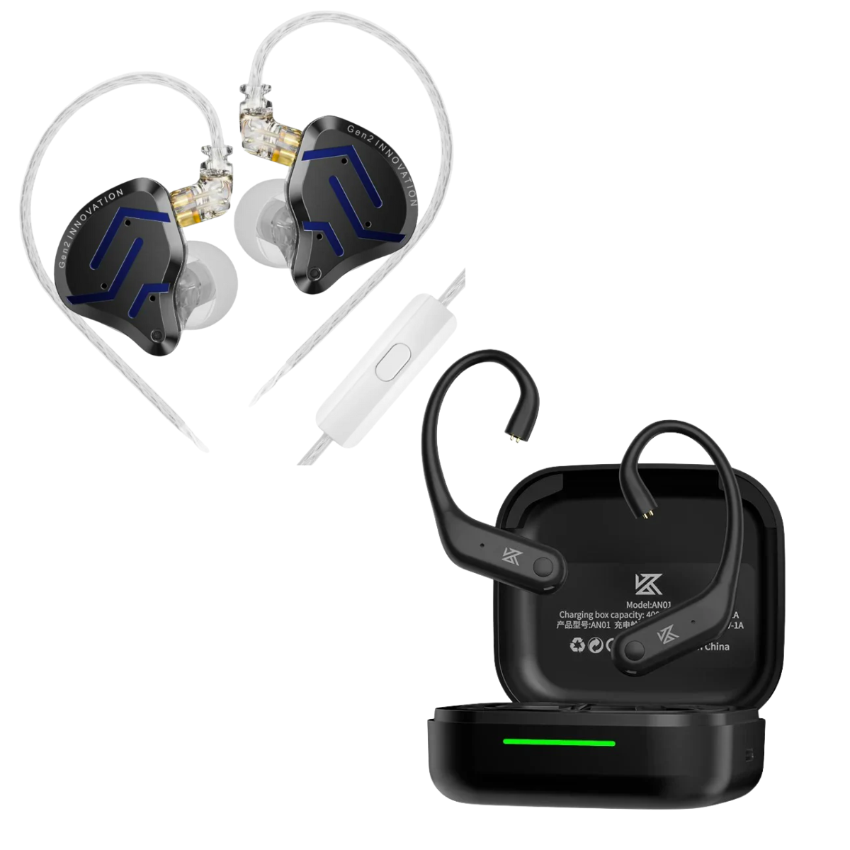 KZ ZSN PRO 2 IEM & KZ AN01 ANC Enabled True Wireless Adapter