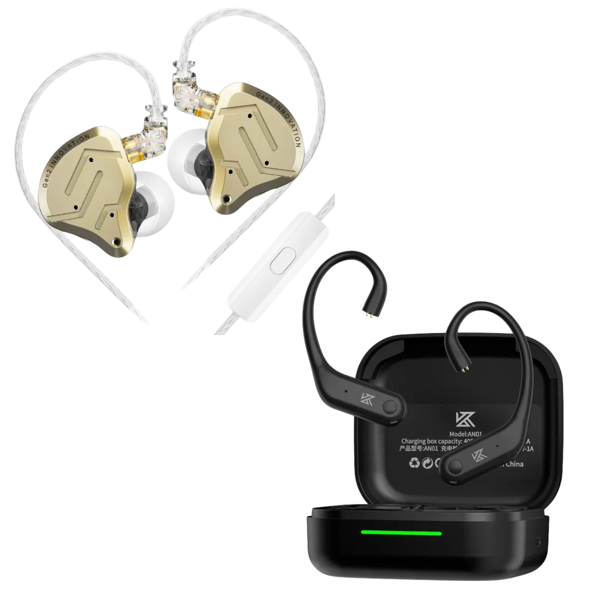 KZ ZSN PRO 2 IEM & KZ AN01 ANC Enabled True Wireless Adapter