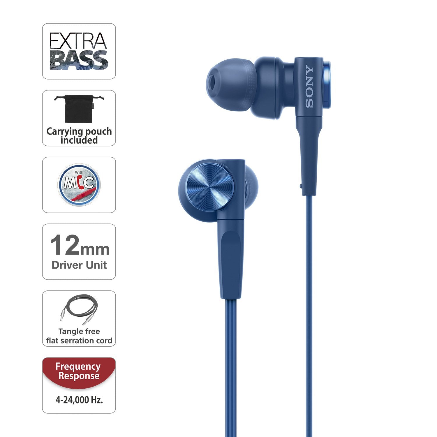 Sony MDR-XB55AP Wired Earphone With Mic