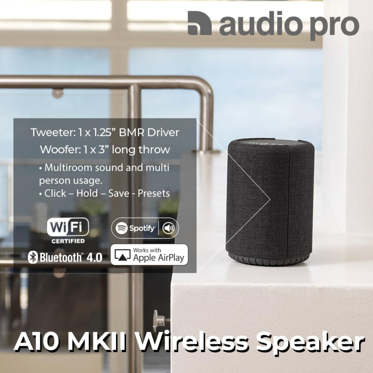 Audio Pro A10 MKII Wireless Multiroom Speaker - The Audio Store
