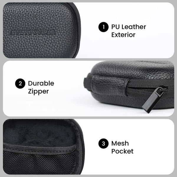 AUDIOCULAR AC27 PU Leather Carry Case For Earphones and In-ear monitors