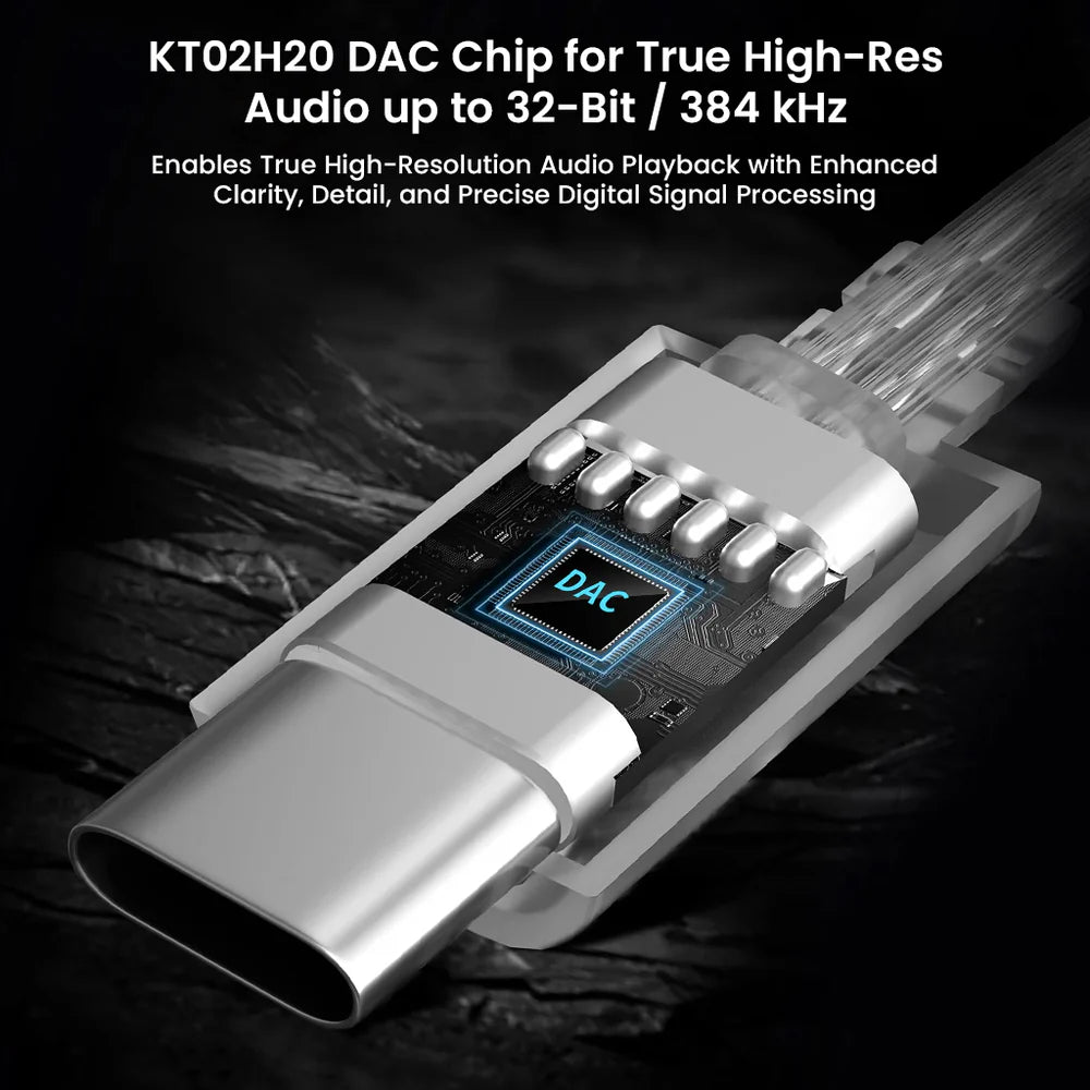 AUDIOCULAR C18 Type-C Cable with In-Built DAC Chip & Microphone for IEMs