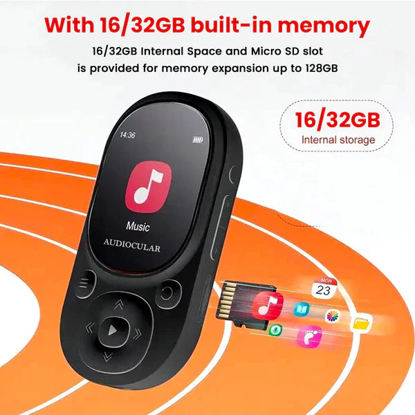 AUDIOCULAR M11 Bluetooth Portable MP3 Music Player with Clip - The Audio Store