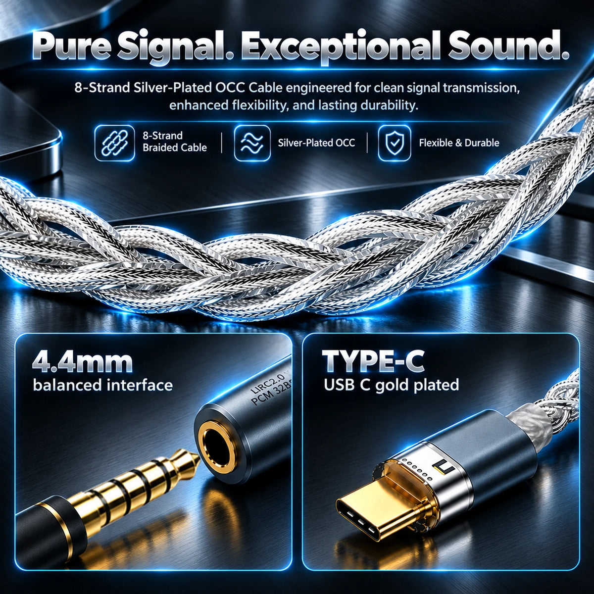 AUDIOCULAR Spark Type C to 4.4mm Balanced Portable Hi-Res DAC & Amp