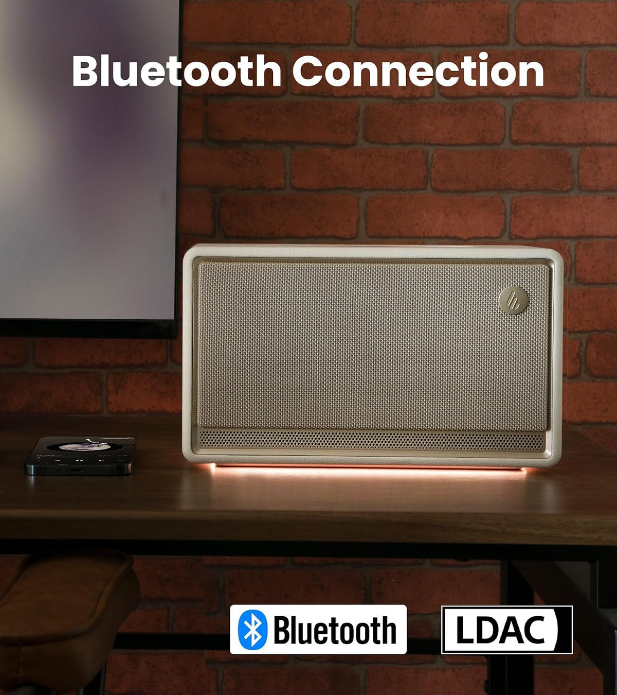 Edifier ES300 Wireless Tabletop Speaker with AirPlay 2, Hi-Res Audio & Ambient Lights