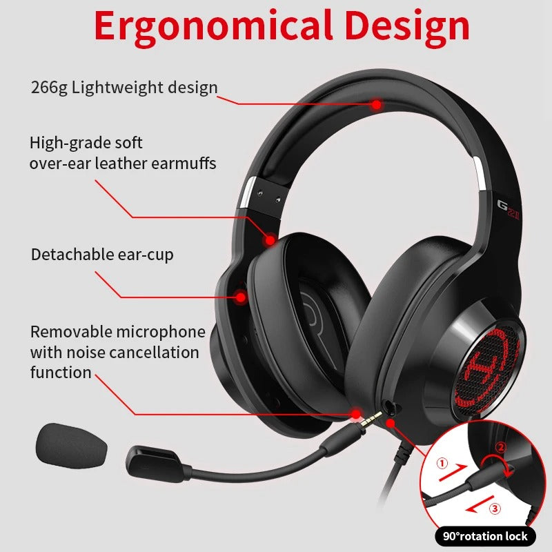 Edifier G2 II  7.1 Surround Sound Gaming Headphones With Mic - The Audio Store