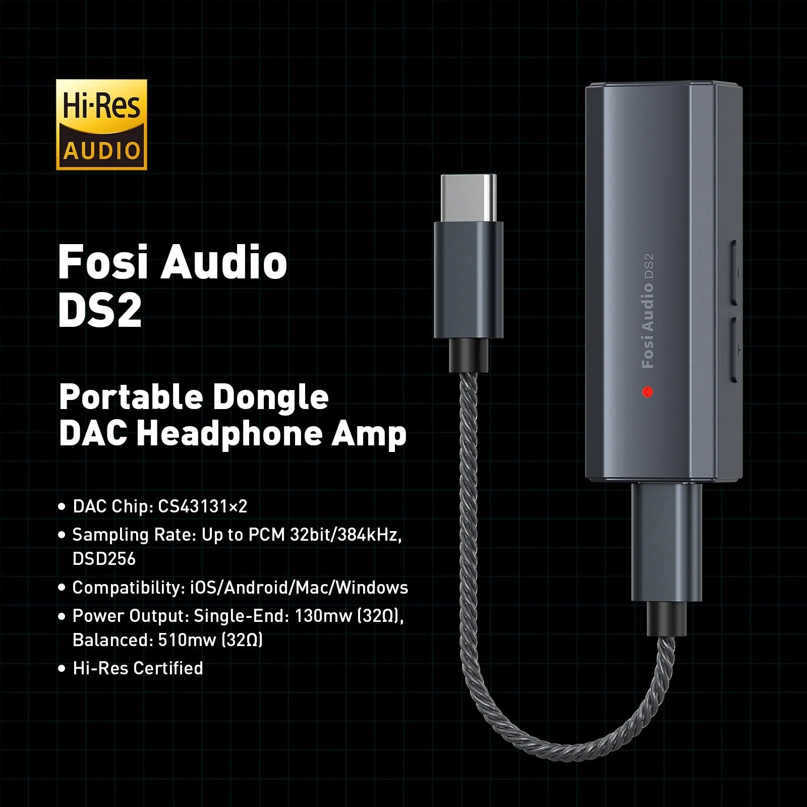 Fosi Audio DS2 2024 Portable Hi-Res DAC & Amp - The Audio Store