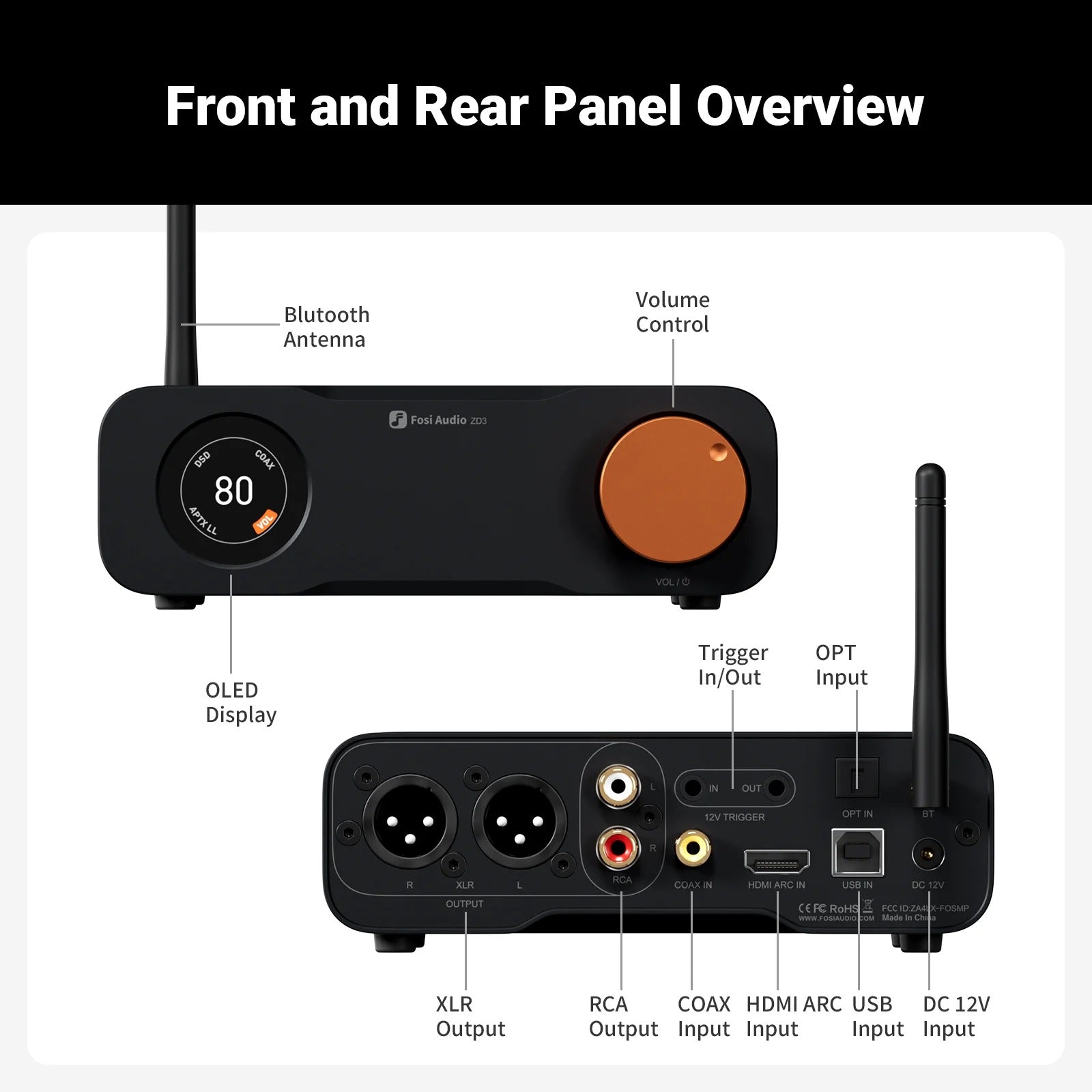 Fosi Audio ZD3 Fully Balanced DAC & Preamplifier - The Audio Store