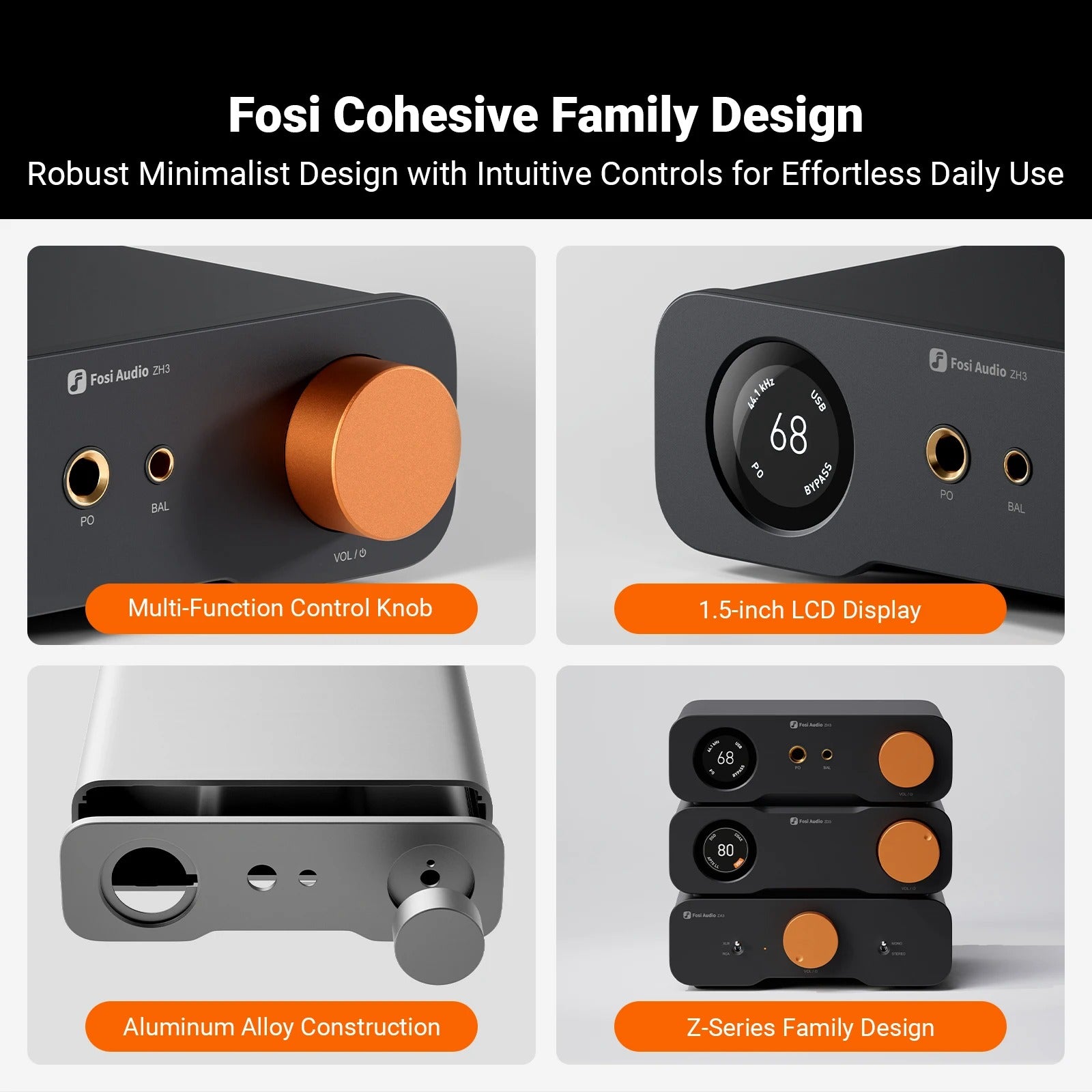 Fosi Audio ZH3 All-In-One Desktop DAC, Headphone Amplifier & Preamp