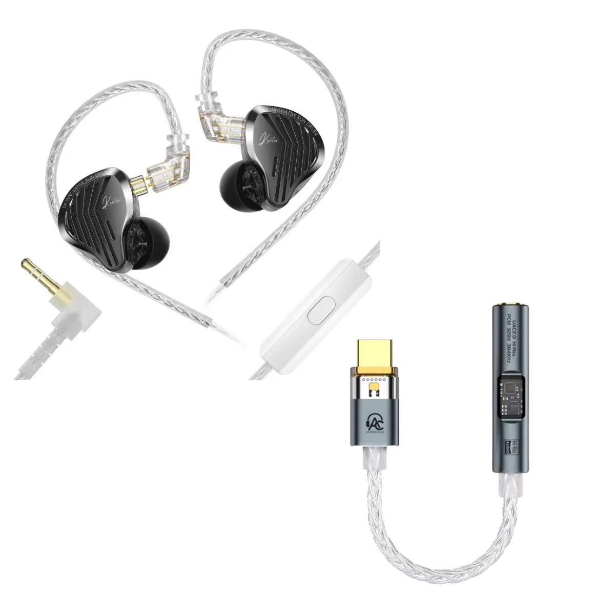 GK KUNTEN IEM With Mic 3.5mm & Audiocular SPARK DAC