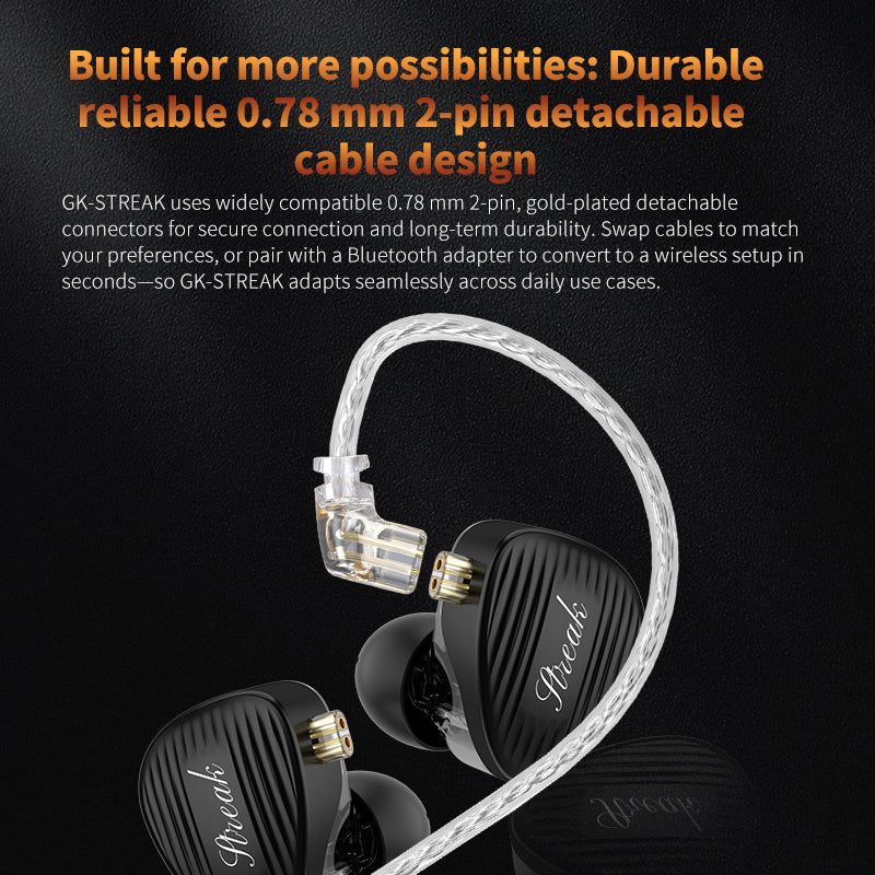 GK Streak Dynamic + Micro Planar Driver IEM With Mic