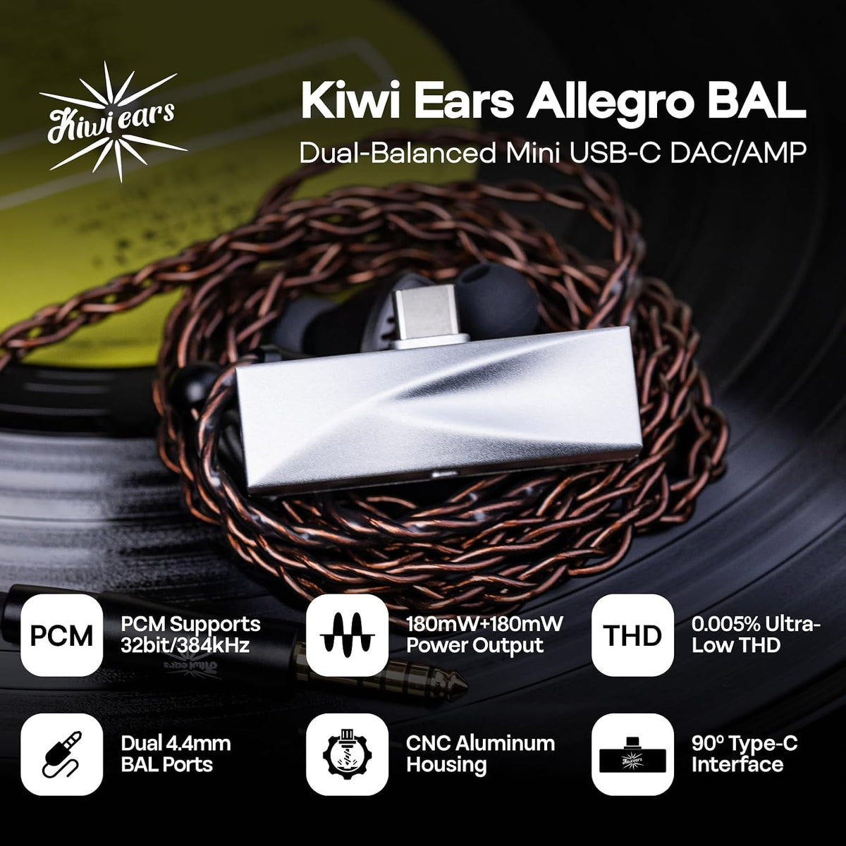 Kiwi Ears Allegro BAL Portable DAC & AMP