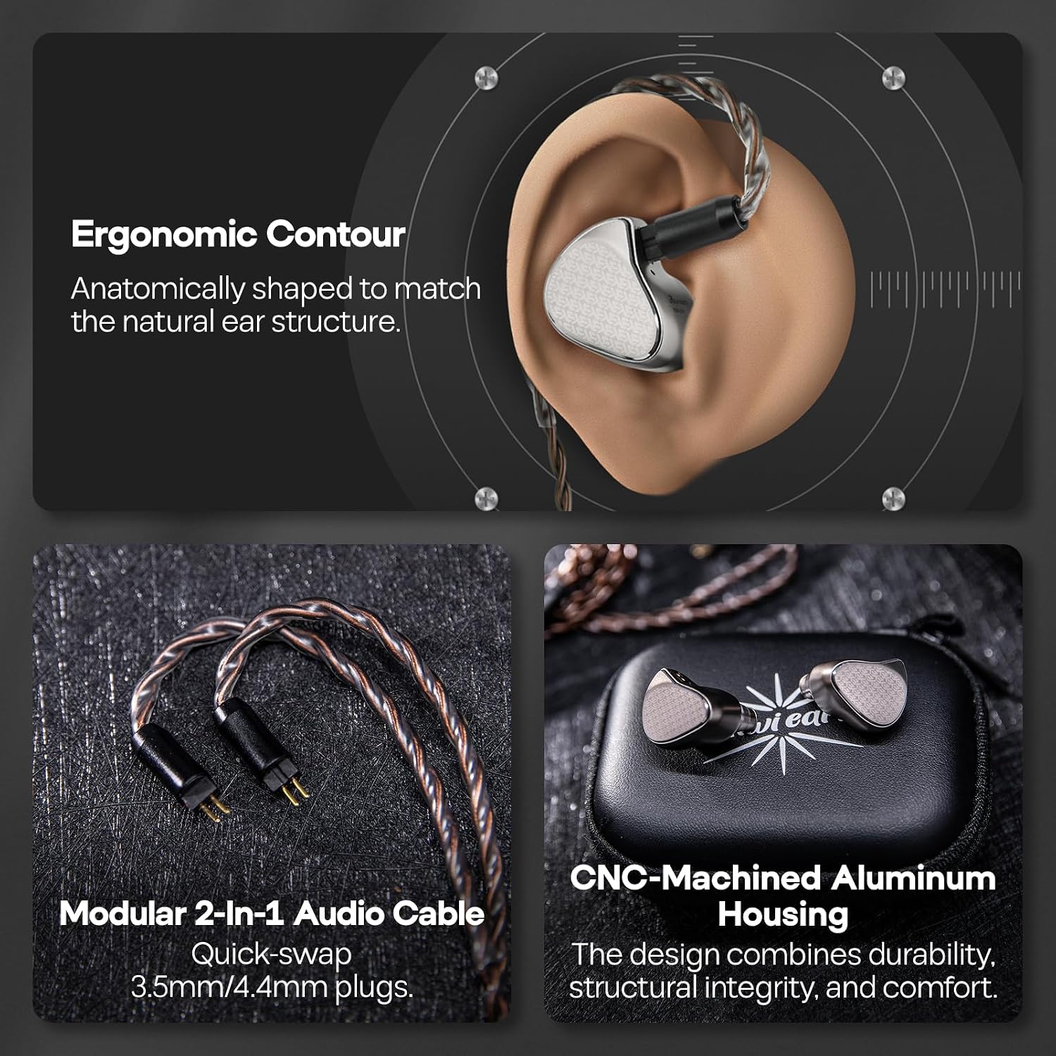 Kiwi Ears Halcyon World's First MEMS+1DD+3BA Tribrid IEM