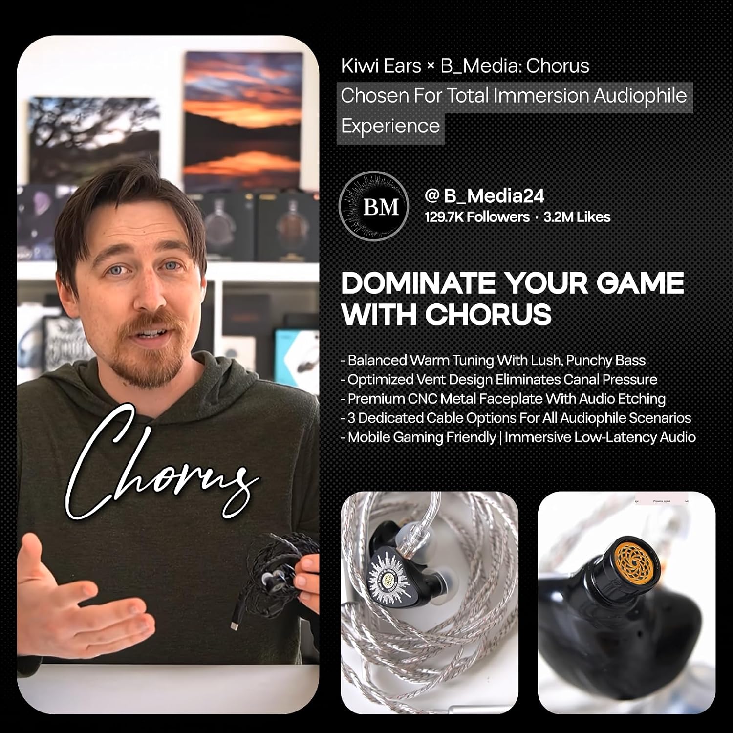 Kiwi Ears x B_Media: Chorus IEM With Mic