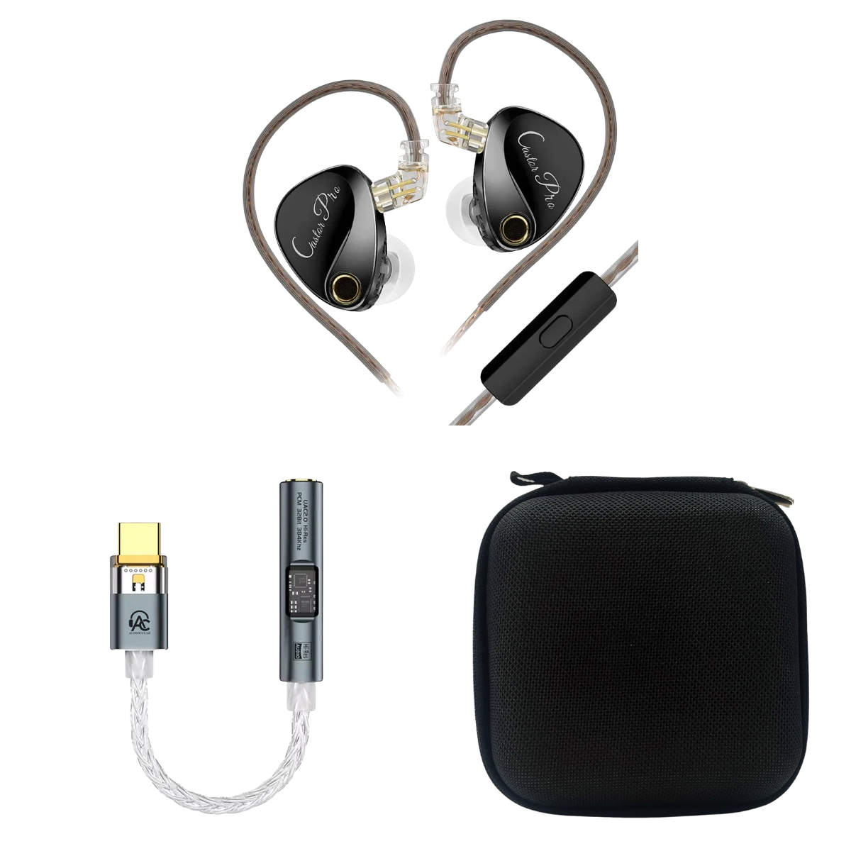 KZ Castor Pro IEM With Mic, Audiocular Spark DAC & EarAudio Carry Case