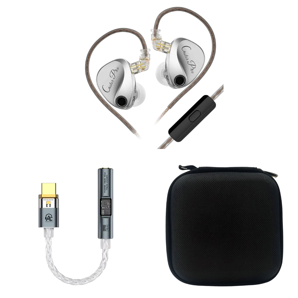 KZ Castor Pro IEM With Mic, Audiocular Spark DAC & EarAudio Carry Case
