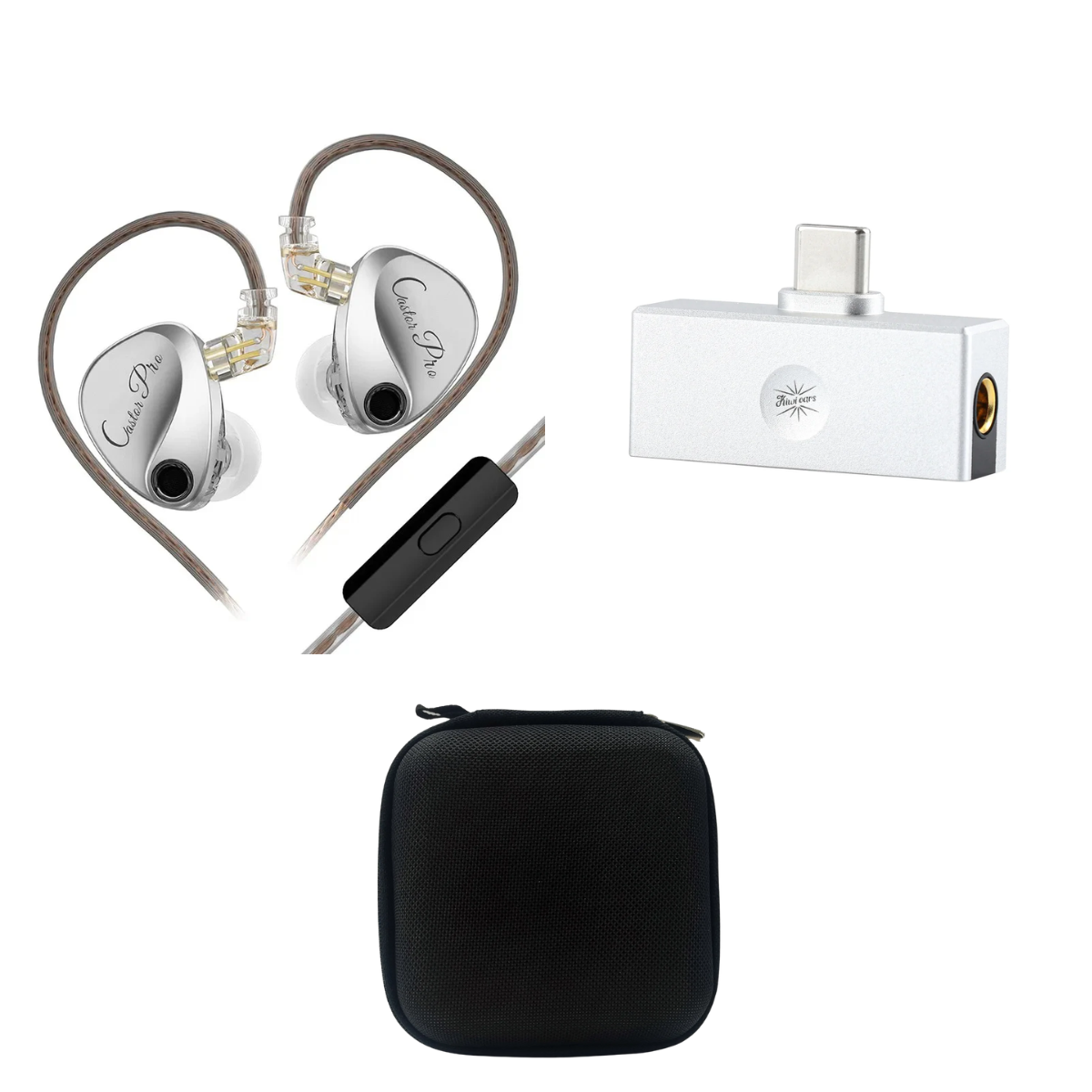 KZ Castor Pro IEM With Mic, Kiwi Ears Allegro Mini Portable DAC & EarAudio Carry Case - The Audio Store