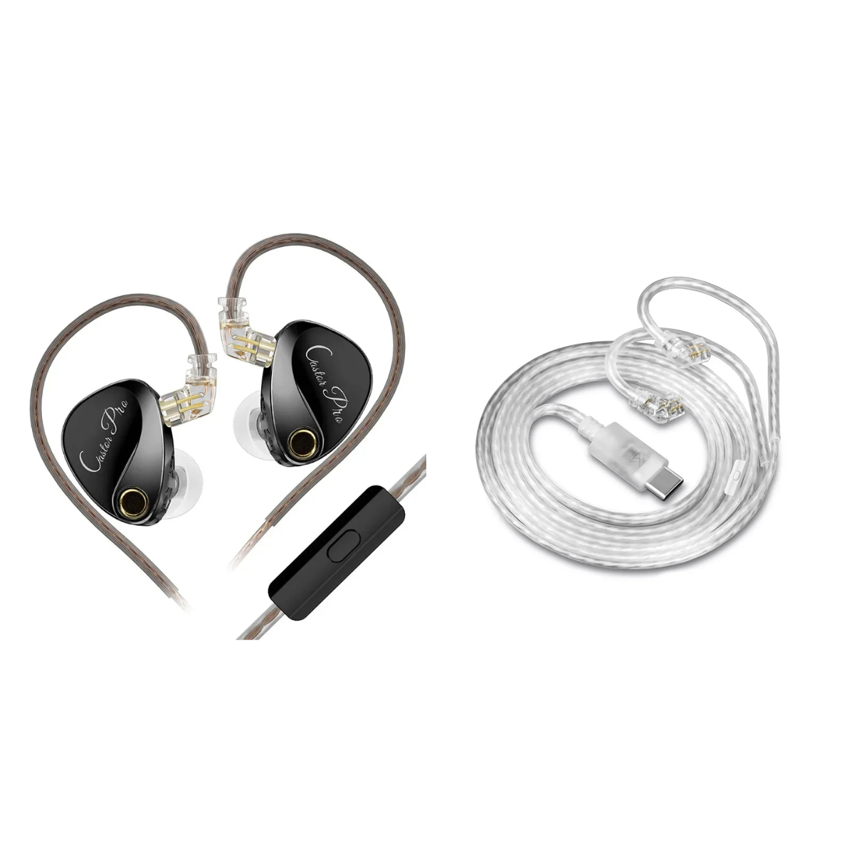 KZ Castor Pro IEM With Mic & KZ Type-C DAC Cable with Mic - The Audio Store