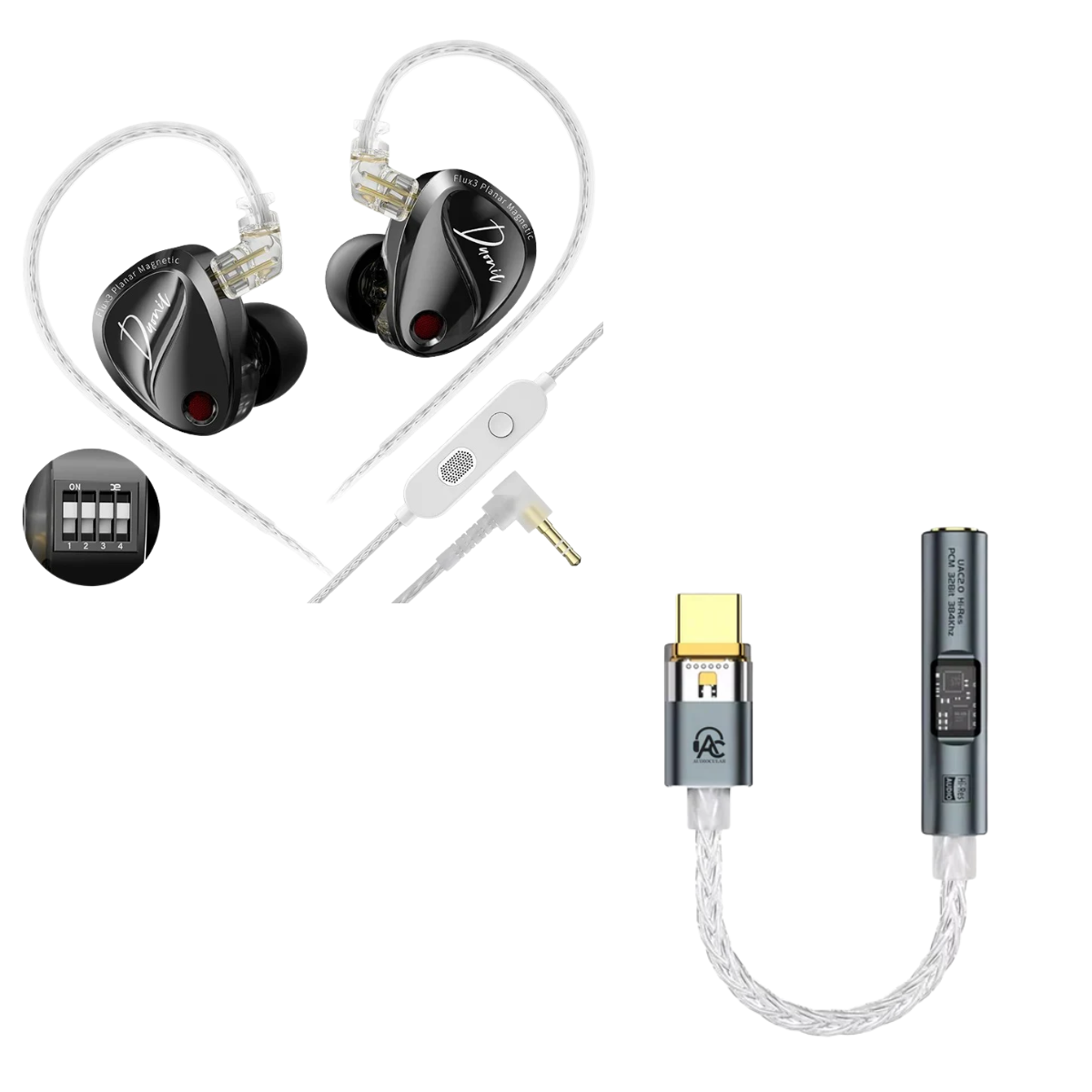 KZ Duonic IEM With Mic & Audiocular Spark DAC
