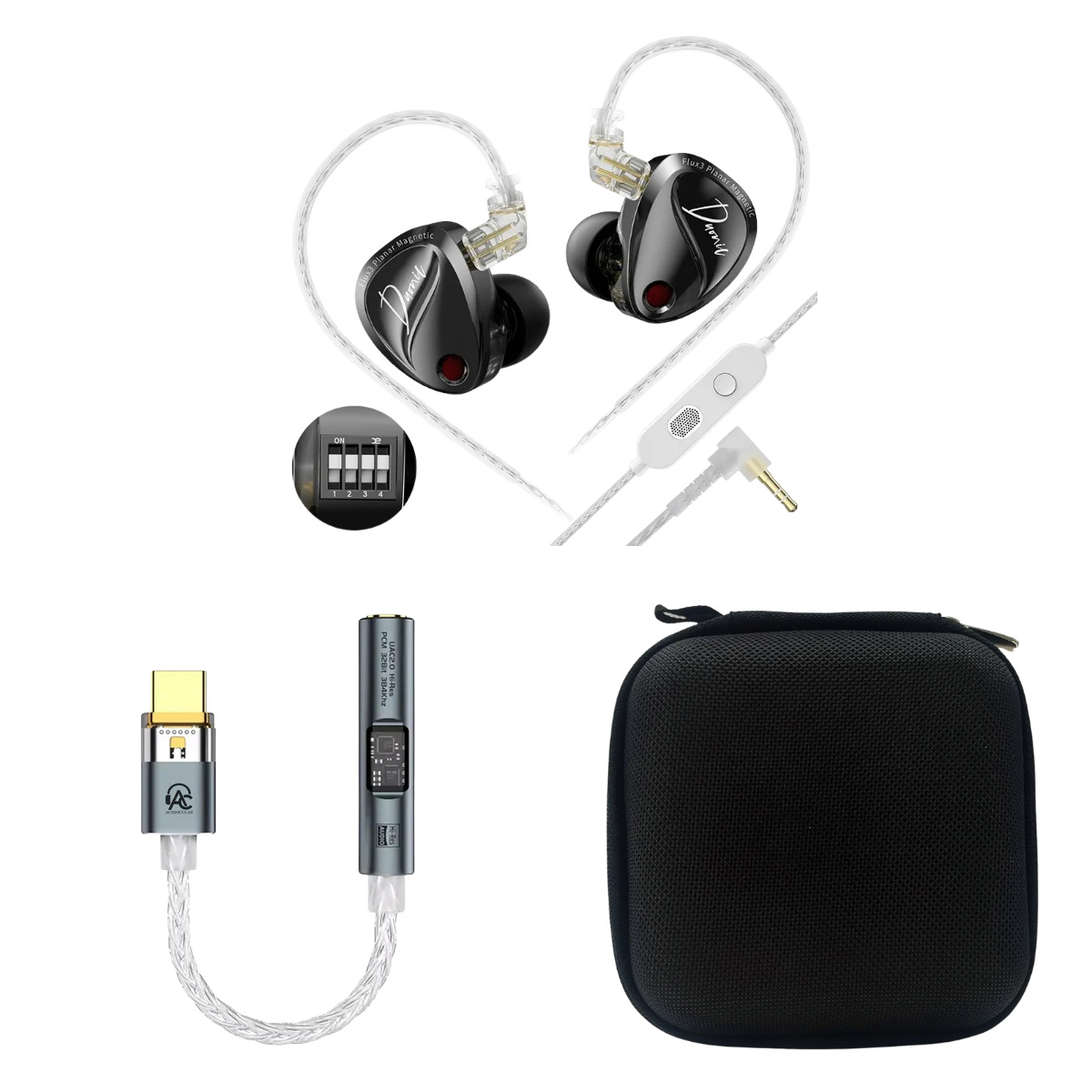 KZ Duonic IEM With Mic, Audiocular Spark DAC & EarAudio Carry Case