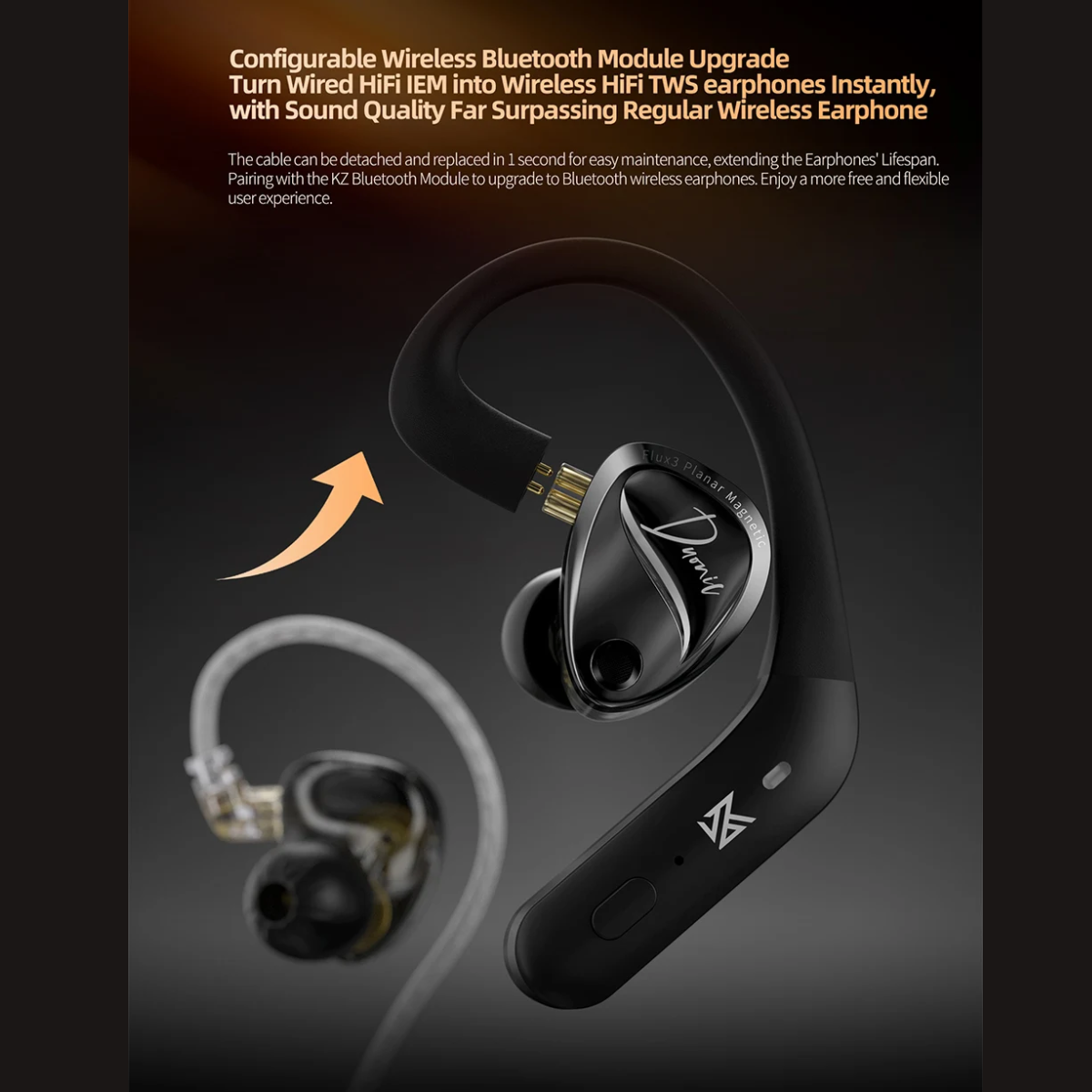 KZ Duonic Tri-Magnetic Planar Driver IEM With Mic