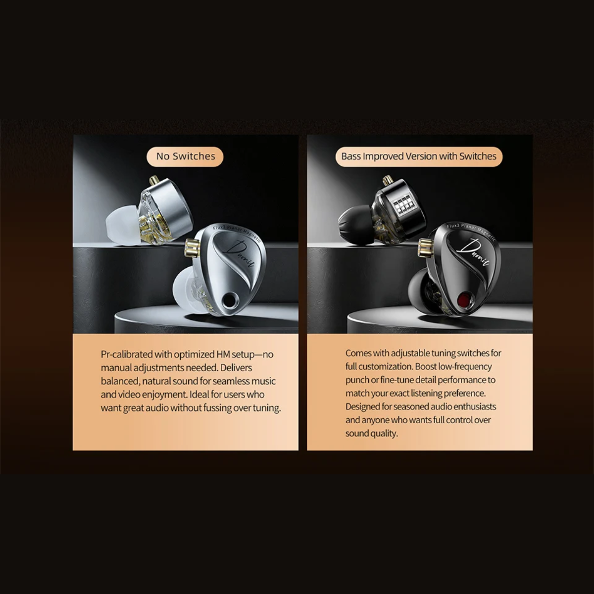 KZ Duonic Tri-Magnetic Planar Driver IEM With Mic