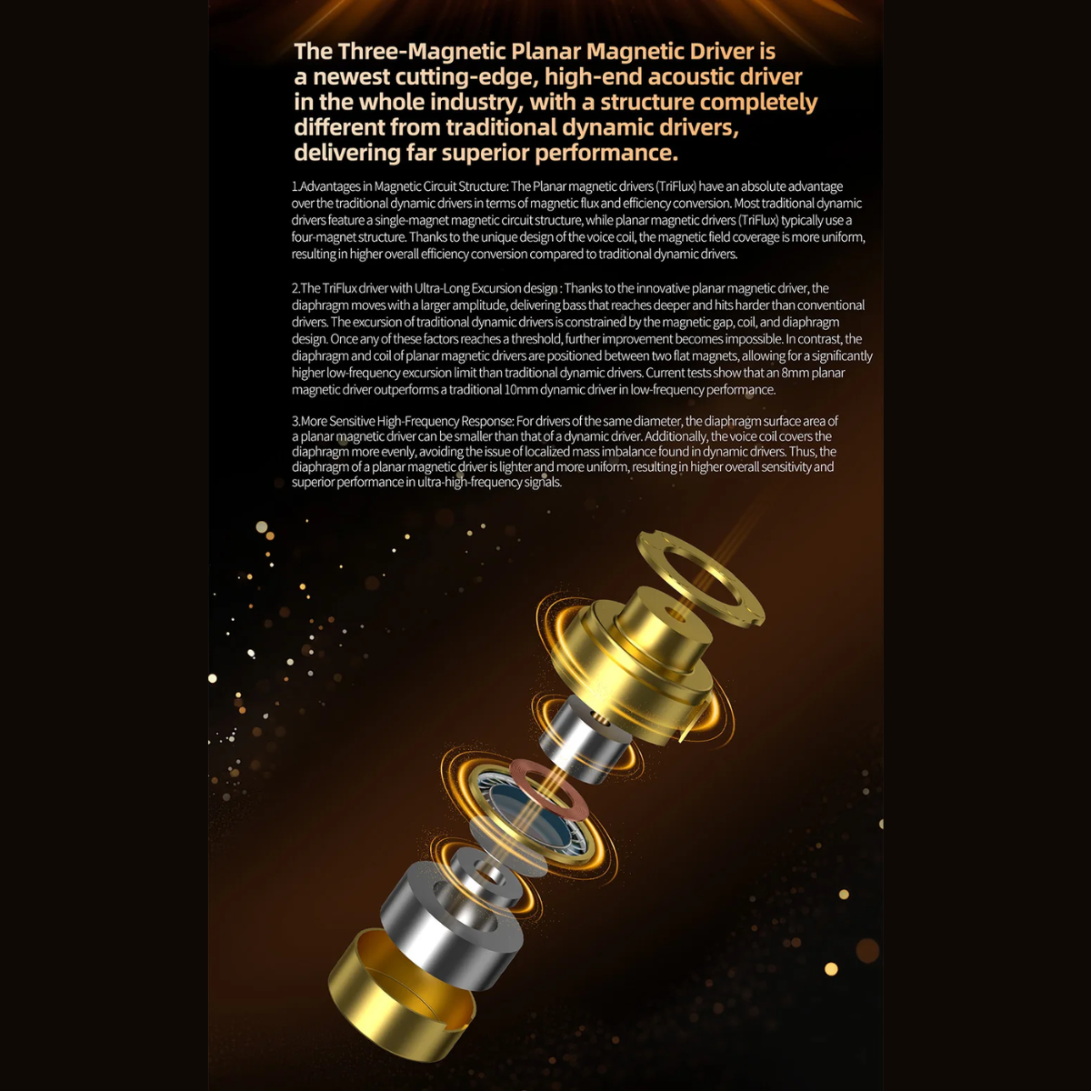 KZ Duonic Tri-Magnetic Planar Driver IEM With Mic