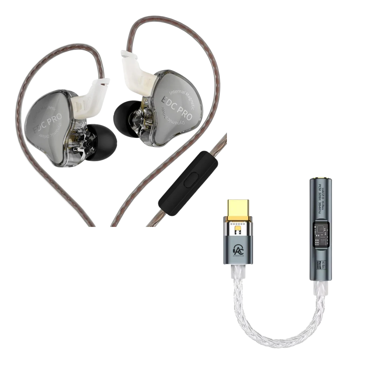 KZ EDC PRO IEM With Mic & Audiocular Spark DAC