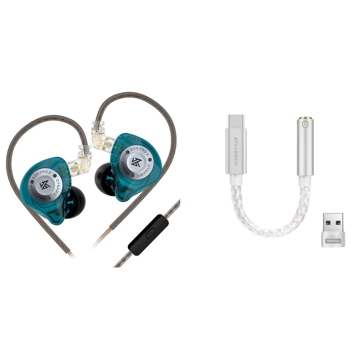 KZ EDX PRO X IEM With Mic & Audiocular D07 DAC - The Audio Store